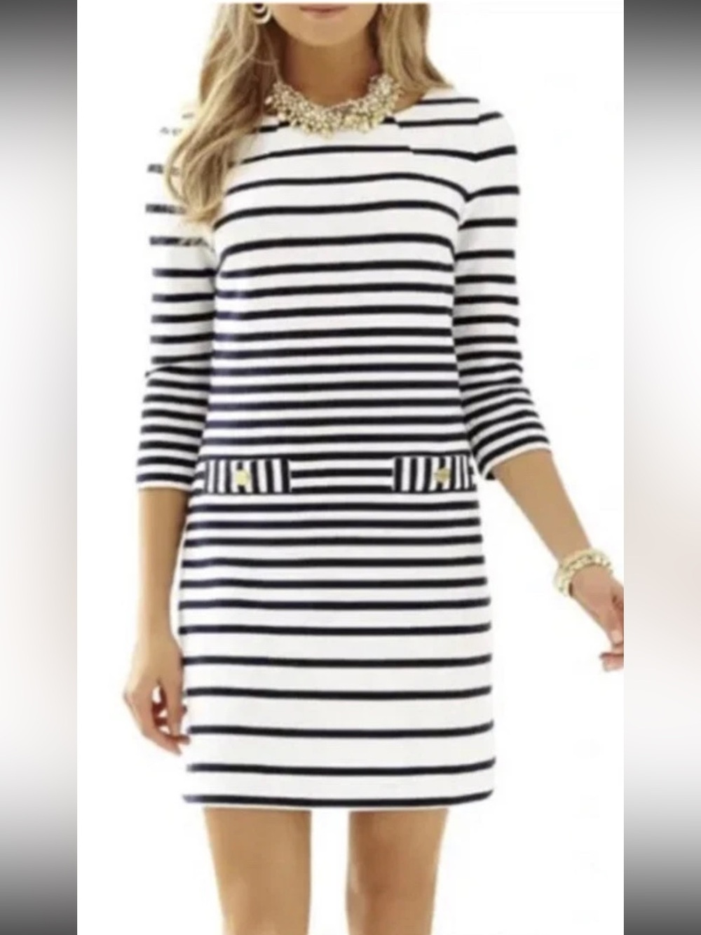 Lilly Pulitzer Navy and White Stripe Shift Dress